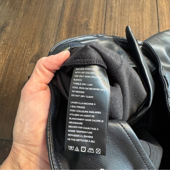 We The Free Faux Leather Pants Black High Rise Straight Leg Size 28 Fits 26 - Picture 14 of 15